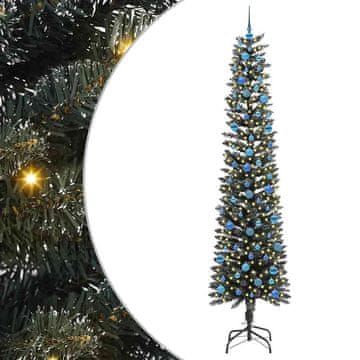 Vidaxl Umestno božično drevo Zelena 240 cm PVC, plastika in jeklo