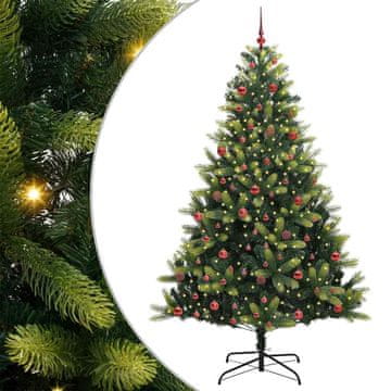 Vidaxl Umjetno hinged božično drevo 300 LED Zelena 210 cm PVC in PE