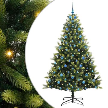 Vidaxl Umjetno hinged božično drevo 300 LED Zelena 210 cm PVC in PE