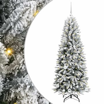 Vidaxl Umestno božično drevo med 150 LED z stojalom Bela 150 cm