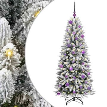 Vidaxl Umestno božično drevo med 150 LED z stojalom Bela 150 cm