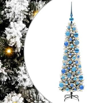 Vidaxl Umestno božično drevo Bela 120 cm PVC, kovina in plastika