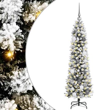 Vidaxl Umestno božično drevo Bela 150 cm PVC, kovina in plastika