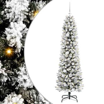 Vidaxl Umestno božično drevo Bela 180 cm PVC, kovina in plastika