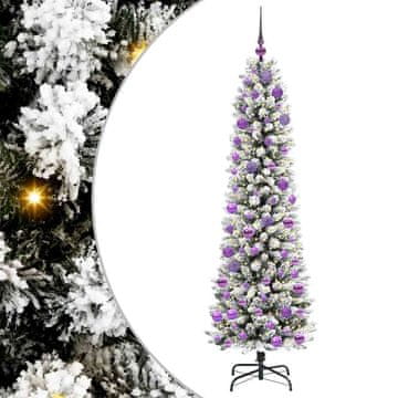 Vidaxl Umestno božično drevo Bela 180 cm PVC, kovina in plastika