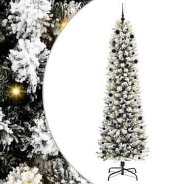 Vidaxl Umestno božično drevo Bela 240 cm PVC, kovina in plastika