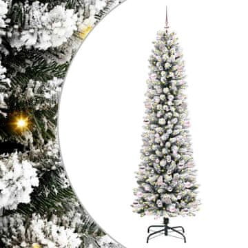 Vidaxl Umestno božično drevo Bela 240 cm PVC, kovina in plastika