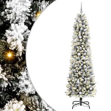 Vidaxl Umestno božično drevo Bela 240 cm PVC, kovina in plastika