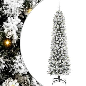 Vidaxl Umestno božično drevo Bela 240 cm PVC, kovina in plastika