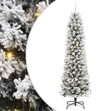 Vidaxl Umestno božično drevo Bela 240 cm PVC, kovina in plastika