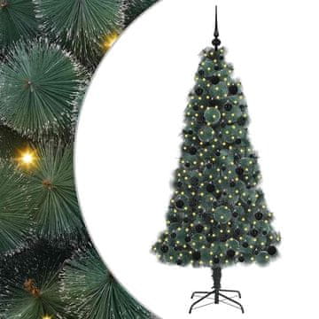 Vidaxl Umjetna božična drevesca s lučkami in setom dekoracij 180 cm