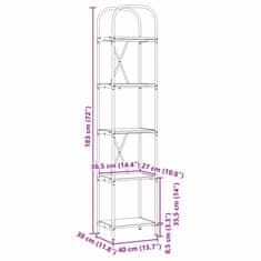 Vidaxl Knjižna polica Črni hrast 40 x 30 x 183 cm Konstruiran les