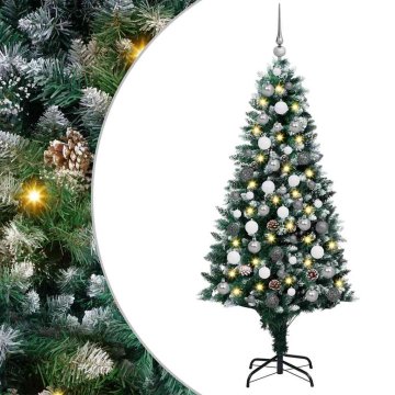 Vidaxl Umestno božično drevo Zelena 180 cm PVC, jeklo in plastika