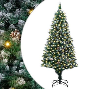 Vidaxl Umestno božično drevo Zelena 180 cm PVC, jeklo in plastika