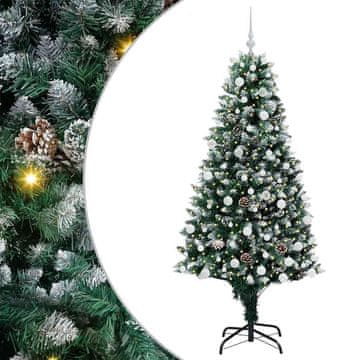 Vidaxl Umestno božično drevo Zelena 180 cm PVC, jeklo in plastika