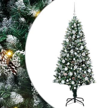 Vidaxl Umestno božično drevo Zelena 180 cm PVC, jeklo in plastika