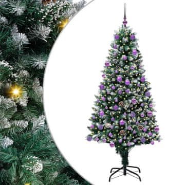 Vidaxl Umestno božično drevo Zelena 180 cm PVC, jeklo in plastika