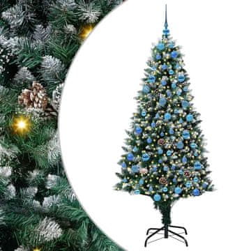 Vidaxl Umestno božično drevo Zelena 180 cm PVC, jeklo in plastika