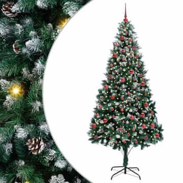 Vidaxl Umestno božično drevo Zelena 210 cm PVC, jeklo in plastika