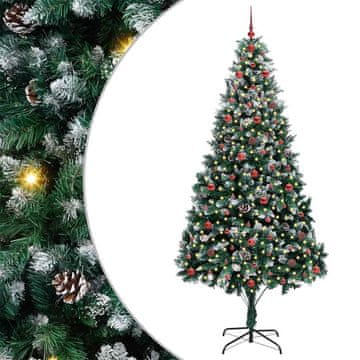 Vidaxl Umestno božično drevo Zelena 240 cm PVC, jeklo in plastika
