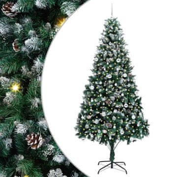 Vidaxl Umestno božično drevo Zelena 240 cm PVC, jeklo in plastika