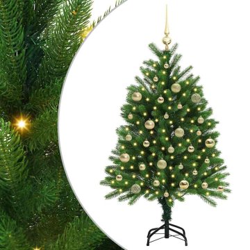 Vidaxl Božično drevo med 150 LED z stojalom Zelena 120 cm PE