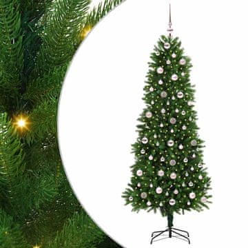 Vidaxl Božično drevo med 300 LED z stojalom Zelena 240 cm PE