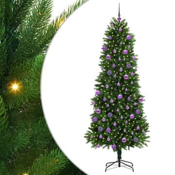 Vidaxl Božično drevo med 300 LED z stojalom Zelena 240 cm PE