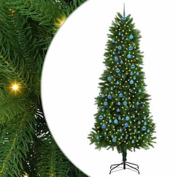 Vidaxl Božično drevo med 300 LED z stojalom Zelena 240 cm PE