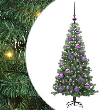 Vidaxl Božično drevo med 150 LED z stojalom Zelena 120 cm PVC