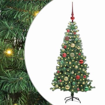 Vidaxl Božično drevo med 150 LED z stojalom Zelena 120 cm PVC