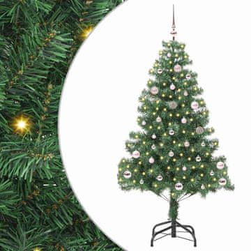 Vidaxl Božično drevo med 150 LED z stojalom Zelena 150 cm PVC