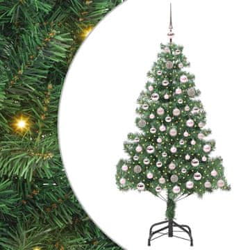 Vidaxl Božično drevo med 300 LED z stojalom Zelena 210 cm PVC