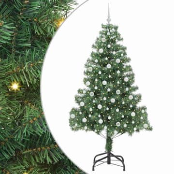 Vidaxl Božično drevo med 300 LED z stojalom Zelena 210 cm PVC