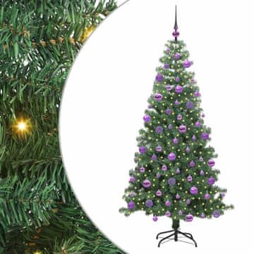 Vidaxl Božično drevo med 300 LED z stojalom Zelena 240 cm PVC