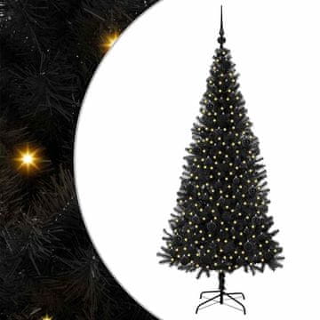 Vidaxl Božično drevo med 300 LED z stojalom Črna 180 cm PVC