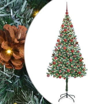 Vidaxl Umestno božično drevo med 300 LED Zelena 180 cm PVC in Jeklo