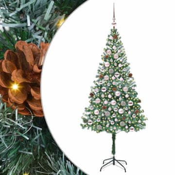Vidaxl Umestno božično drevo med 300 LED Zelena 180 cm PVC in Jeklo