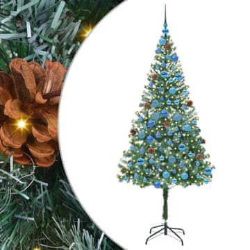 Vidaxl Umestno božično drevo med 300 LED Zelena 180 cm PVC in Jeklo