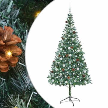 Vidaxl Umestno božično drevo med 300 LED Zelena 210 cm PVC in Jeklo