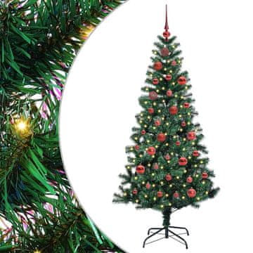 Vidaxl Umjetna preddekorirana božićna jelka med 150 LED Zelena 150 cm