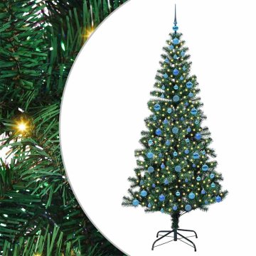 Vidaxl Umjetna preddekorirana božićna jelka med 300 LED Zelena 210 cm