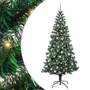 Vidaxl Umjetna preddekorirana božićna jelka med 300 LED Zelena 240 cm