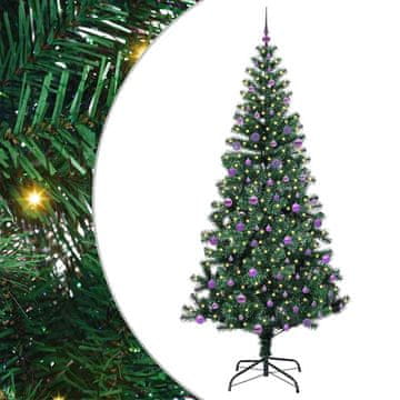 Vidaxl Umjetna preddekorirana božićna jelka med 300 LED Zelena 240 cm