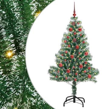 Vidaxl Umjetno božično drevo s snežno obloženimi vejicami in LED lučko