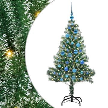 Vidaxl Umjetno božično drevo s snežno obloženimi vejicami in LED lučko