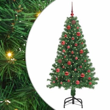 Vidaxl Umestno božično drevo Zelena 150 cm PVC, jeklo in plastika
