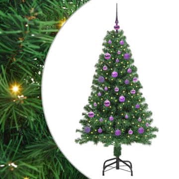 Vidaxl Umestno božično drevo Zelena 150 cm PVC, jeklo in plastika