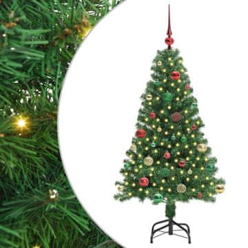 Vidaxl Umestno božično drevo Zelena 150 cm PVC, jeklo in plastika