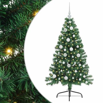Vidaxl Umjetna preddekorirana božićna jelka Zelena 120 cm PVC